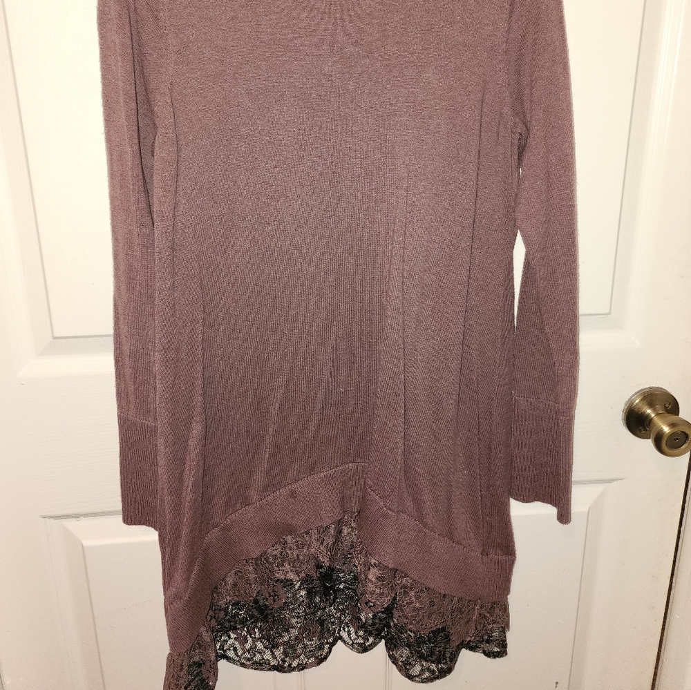 New W/O tag LOGO brand long sleeve blouse with attached lace detail.